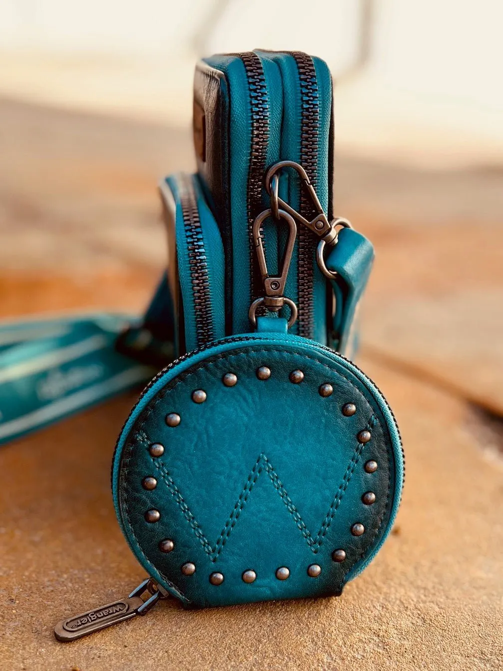 The Original Turquoise Side Bag and Attachment
