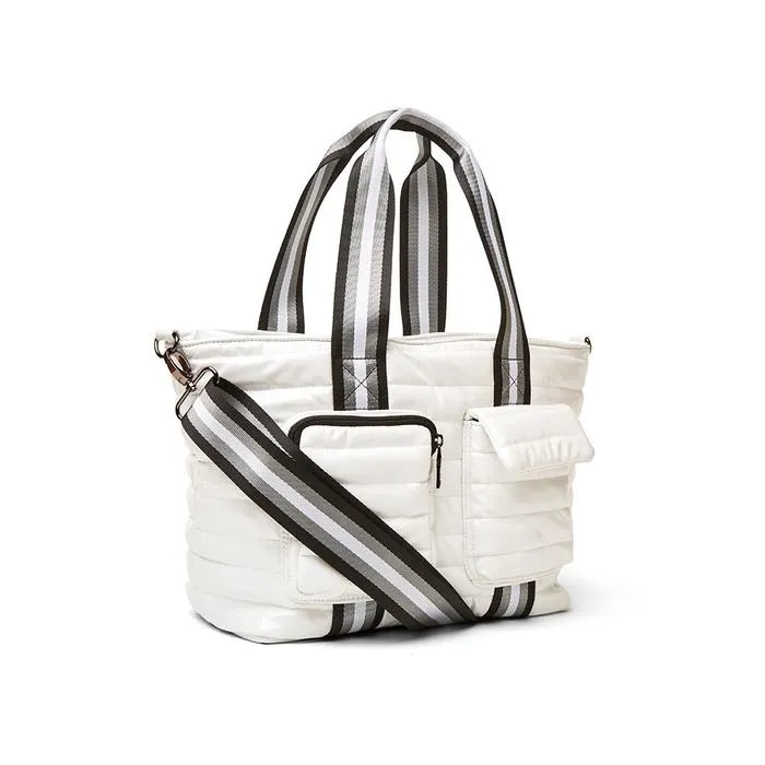 Think Royln - Jr. Wingman Bag w/ Elevated Pockets in White Patent