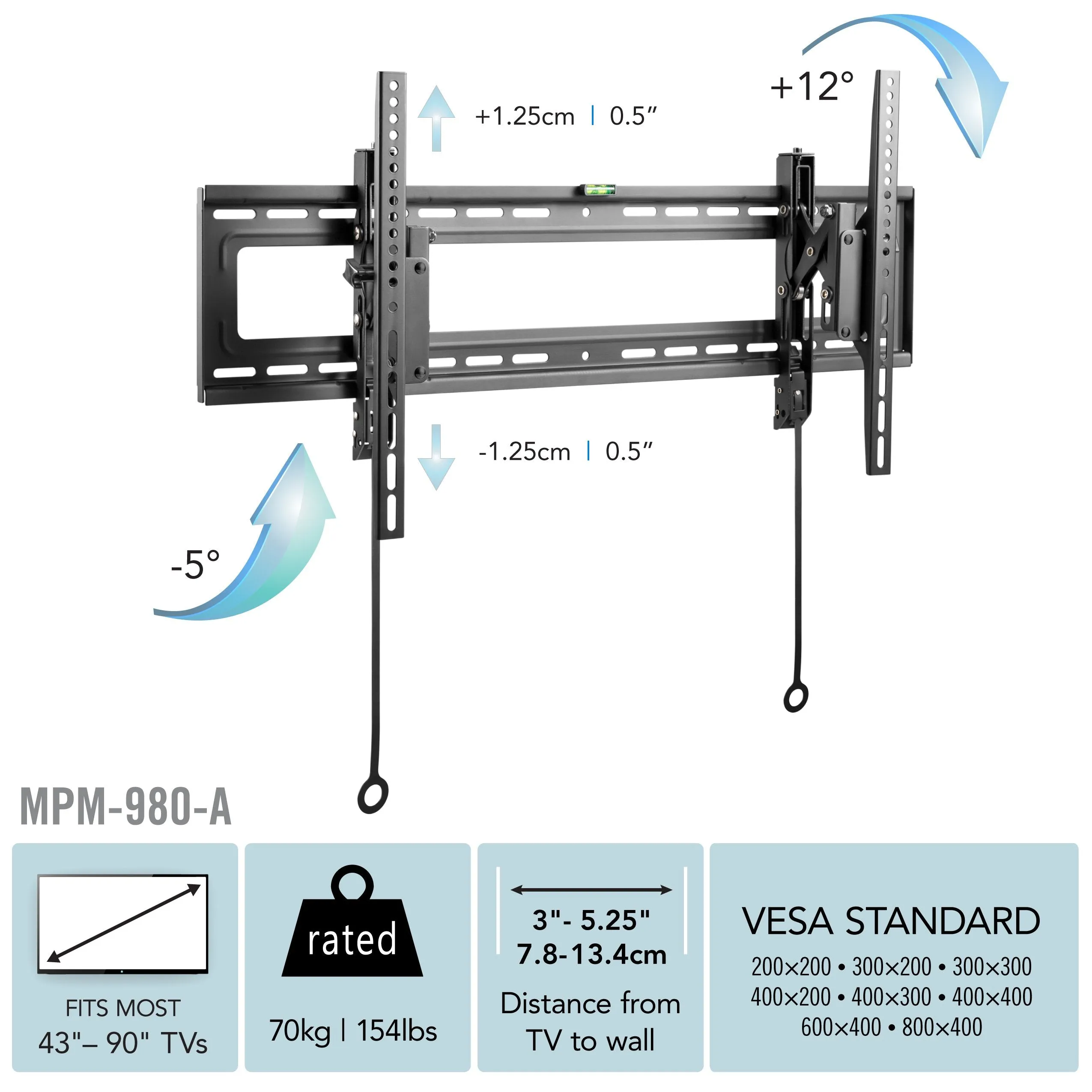 Tilting TV Wall Mount for 43" - 90" TVs