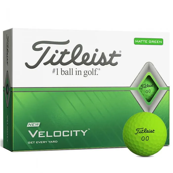 Titleist Velocity Matte Green Golf Balls - 12 Pack