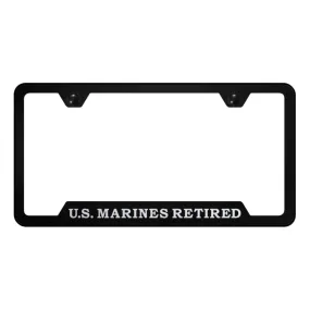 U.S. Marines Retired Cut-Out Frame - Laser Etched Black