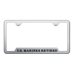 U.S. Marines Retired Cut-Out Frame - Laser Etched Brushed