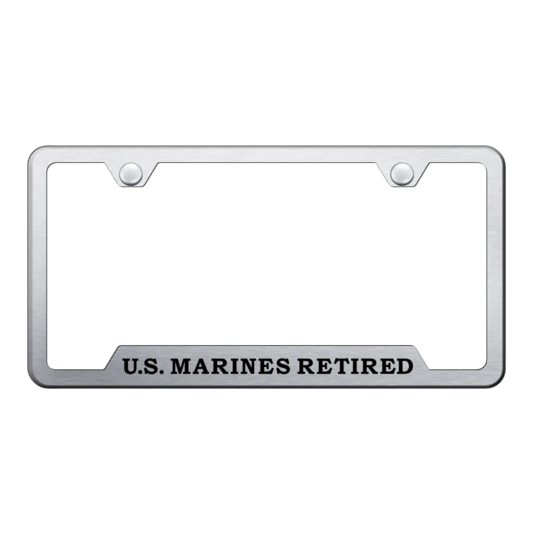 U.S. Marines Retired Cut-Out Frame - Laser Etched Brushed