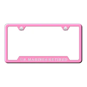 U.S. Marines Retired Cut-Out Frame - Laser Etched Pink
