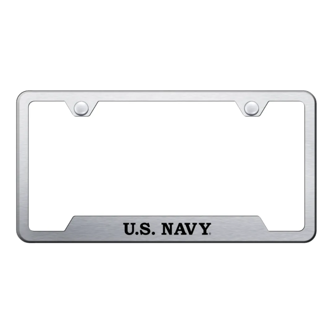U.S. Navy Cut-Out Frame - Laser Etched Brushed