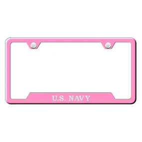 U.S. Navy Cut-Out Frame - Laser Etched Pink