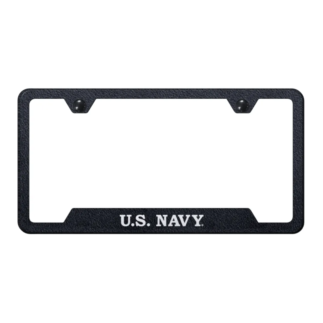 U.S. Navy Cut-Out Frame - Laser Etched Rugged Black