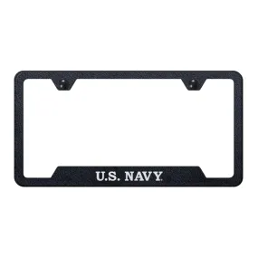 U.S. Navy Cut-Out Frame - Laser Etched Rugged Black