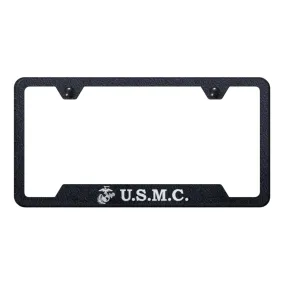 U.S.M.C. Cut-Out Frame - Laser Etched Rugged Black