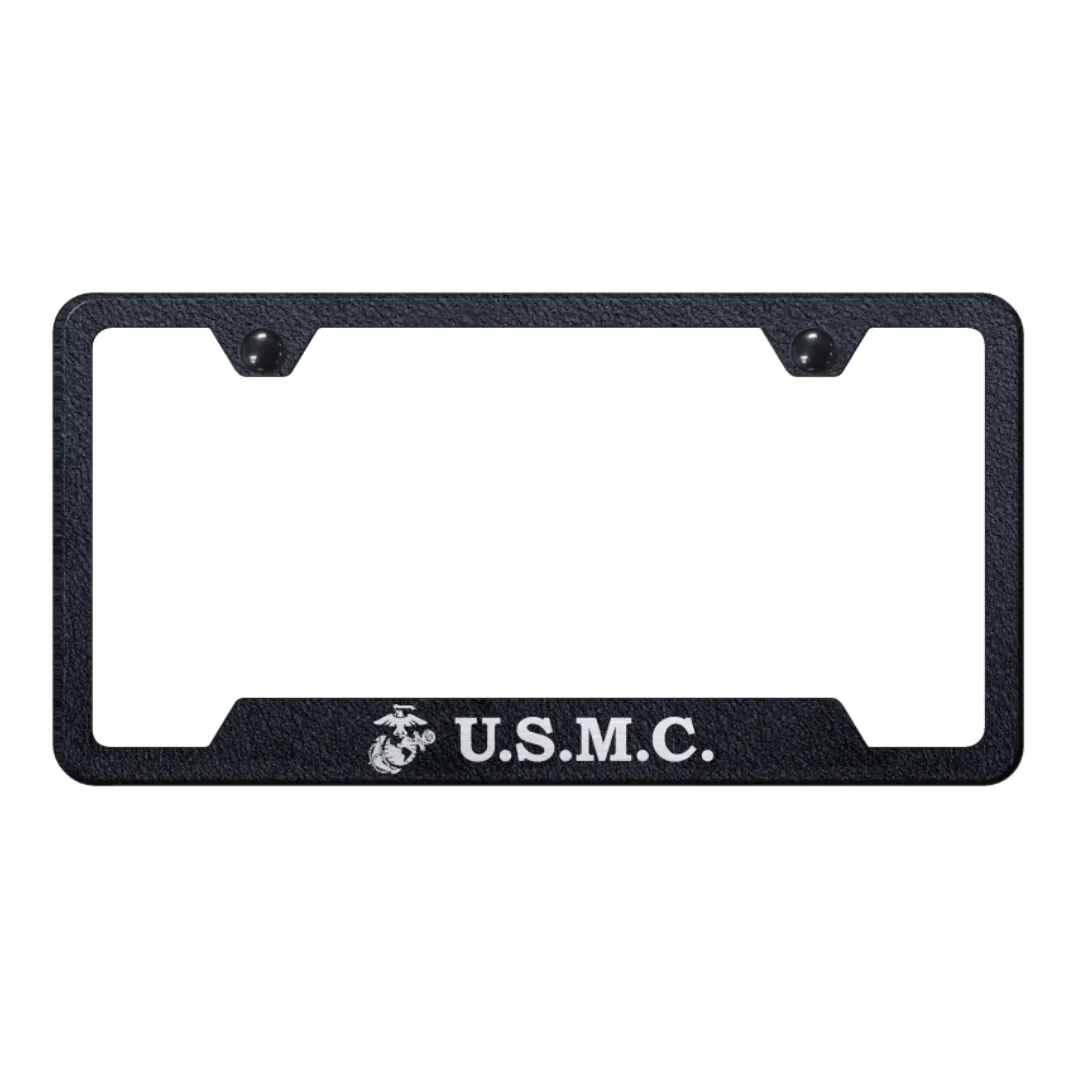 U.S.M.C. Cut-Out Frame - Laser Etched Rugged Black