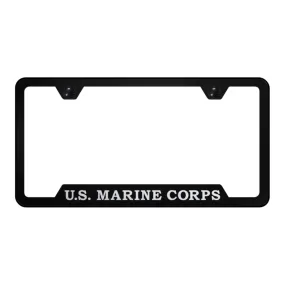 U.S.M.C. Script Cut-Out Frame - Laser Etched Black