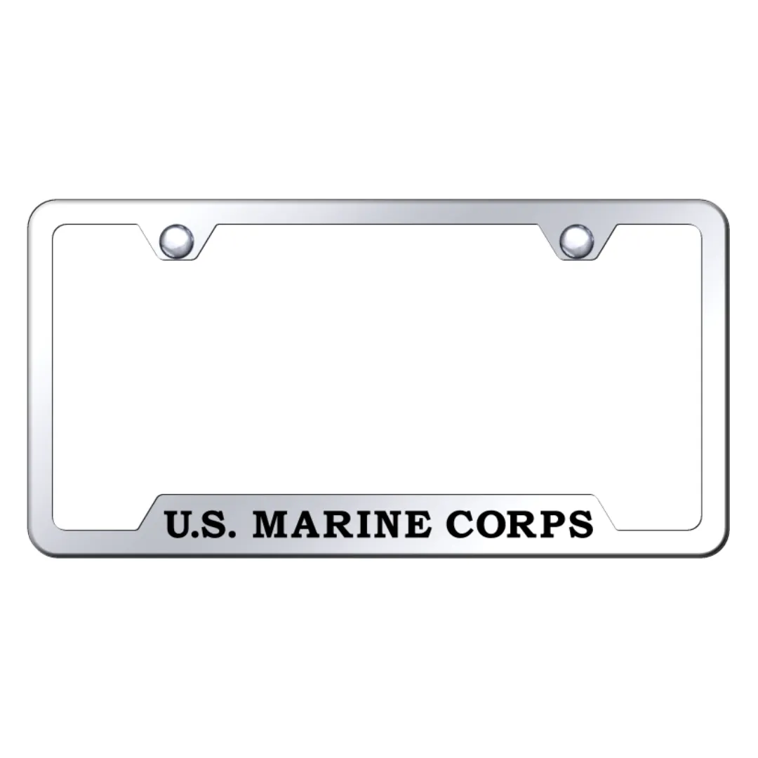 U.S.M.C. Script Cut-Out Frame - Laser Etched Mirrored