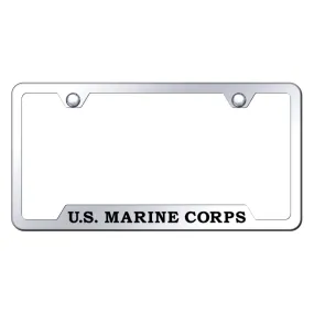 U.S.M.C. Script Cut-Out Frame - Laser Etched Mirrored