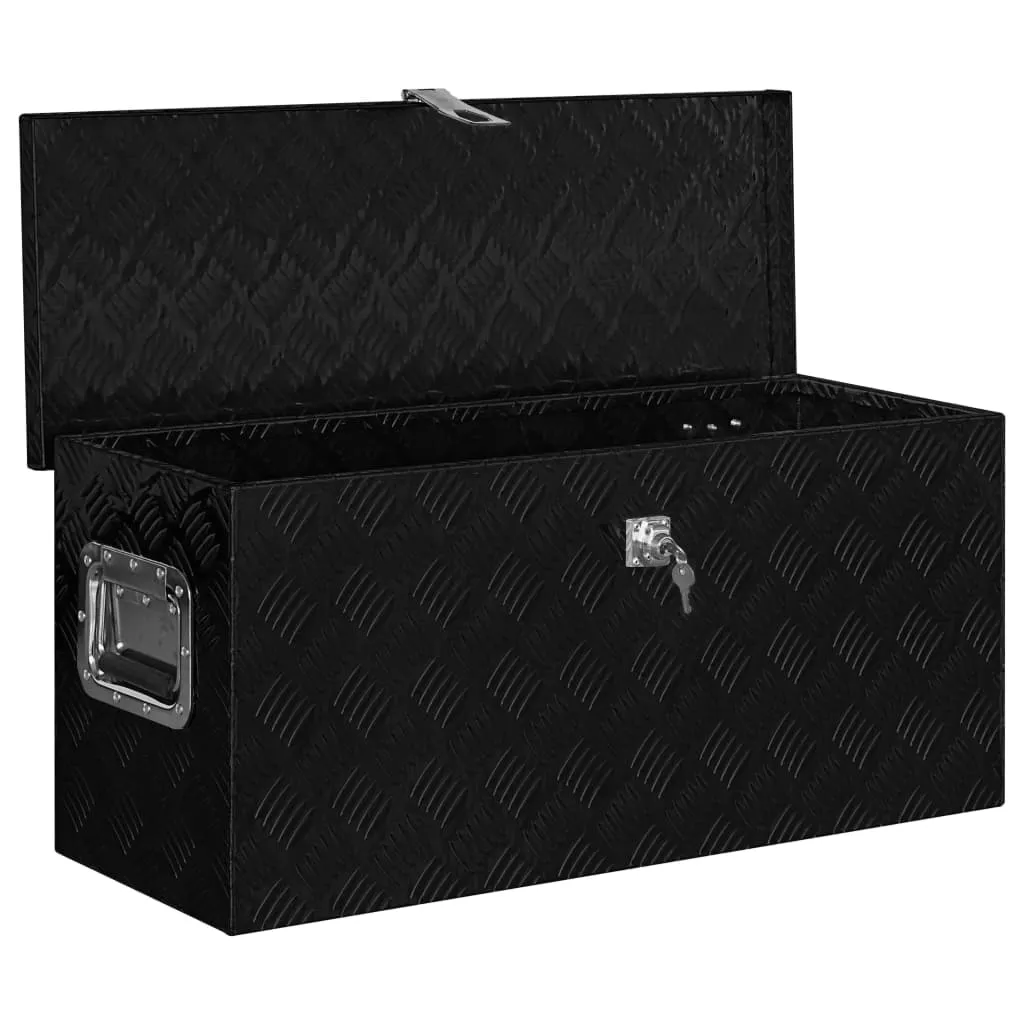 vidaXL Aluminium Box 80x30x35 cm Black