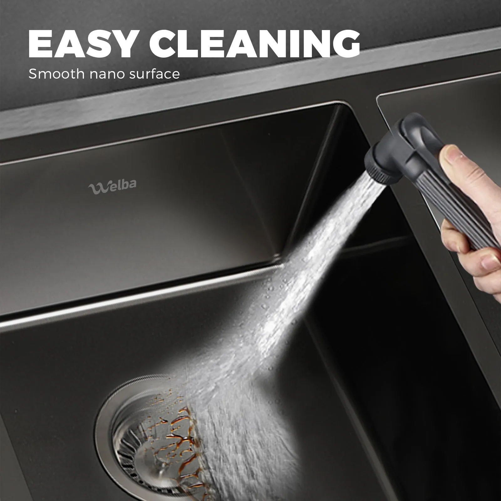 Welba Stainless Steel Kitchen Sink Laundry Bathroom Under/Top Mount Double Bowls
