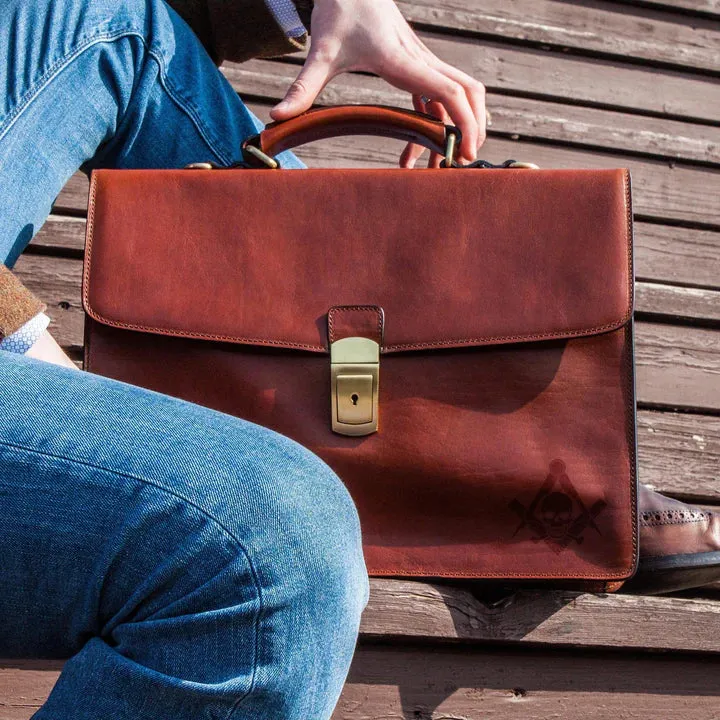 Widows Sons Briefcase - Brown Leather