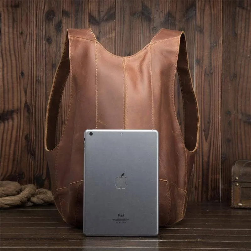 Woman Backpack Genuine Leather Shoulder Anti-theft Back Zipper Pouch