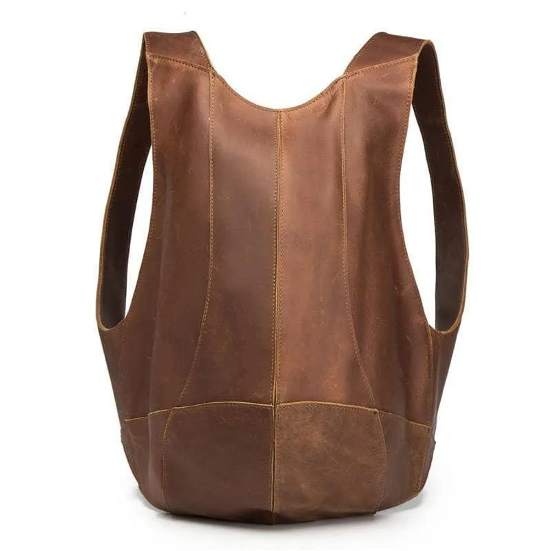 Woman Backpack Genuine Leather Shoulder Anti-theft Back Zipper Pouch