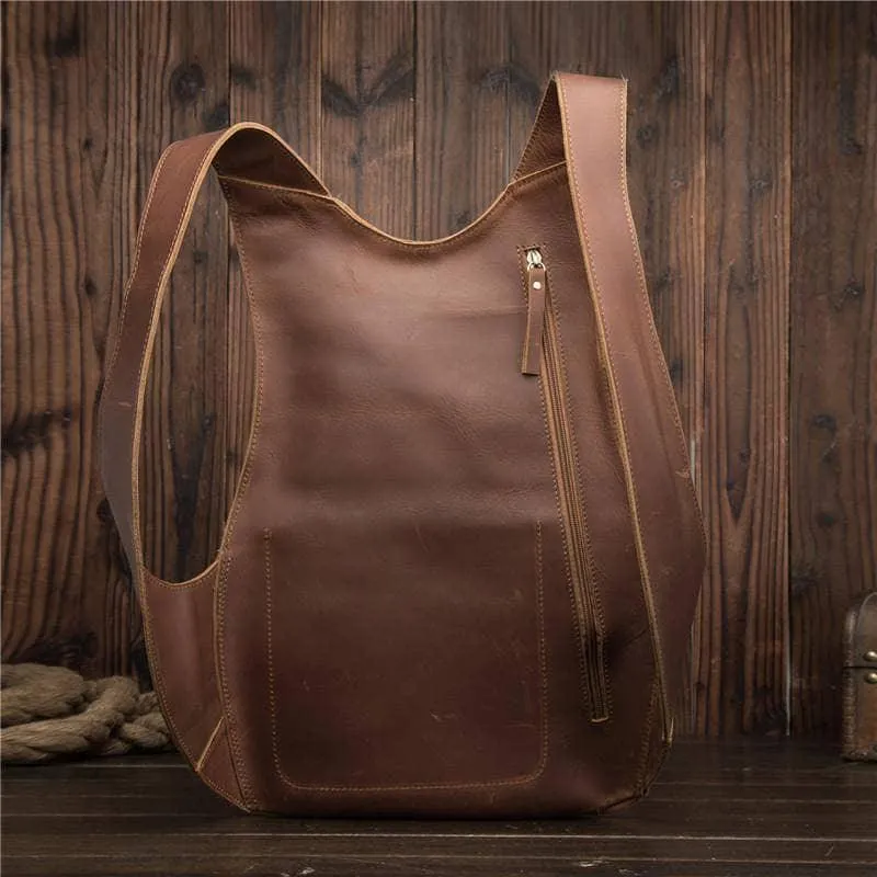 Woman Backpack Genuine Leather Shoulder Anti-theft Back Zipper Pouch