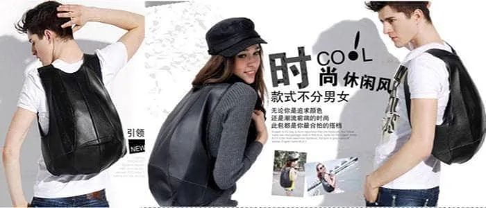 Woman Backpack Genuine Leather Shoulder Anti-theft Back Zipper Pouch