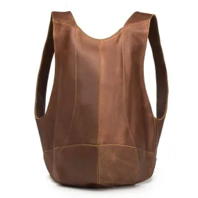 Woman Backpack Genuine Leather Shoulder Anti-theft Back Zipper Pouch