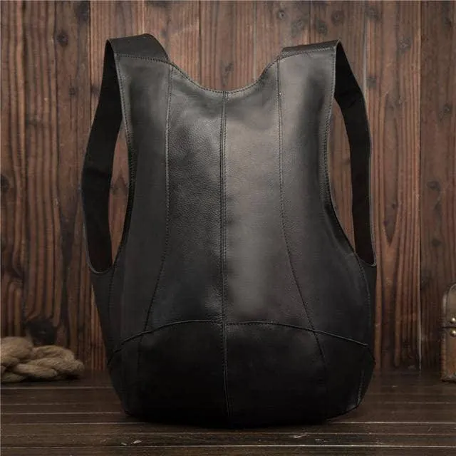 Woman Backpack Genuine Leather Shoulder Anti-theft Back Zipper Pouch