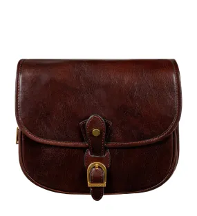 Womens Leather Saddle Bag - Women In Love
